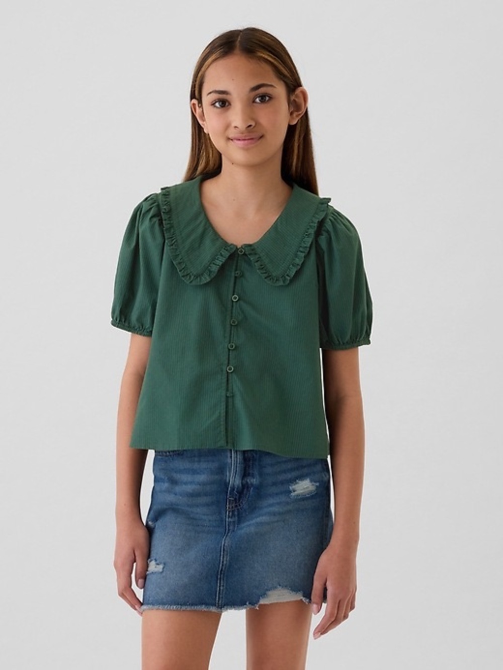 GAP Kids Ruffle Collar Shirt - size M (8)